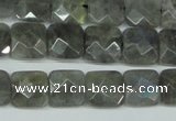 CLB200 15.5 inches 12*12mm faceted square labradorite beads