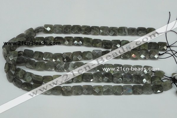 CLB200 15.5 inches 12*12mm faceted square labradorite beads