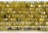 CLB2016 15 inches 5*8mm rondelle yellow lepidolite gemstone beads