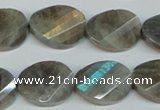 CLB202 15.5 inches 15*20mm faceted & twisted oval labradorite beads