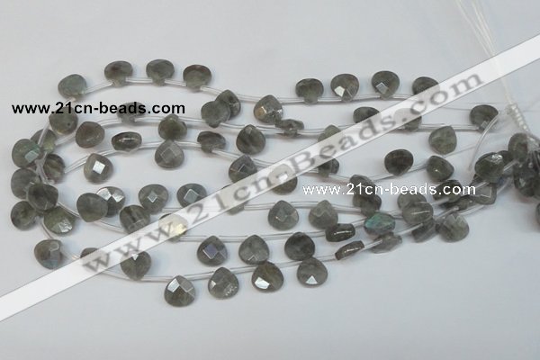 CLB203 Top-drilled 8*8mm briolette labradorite gemstone beads