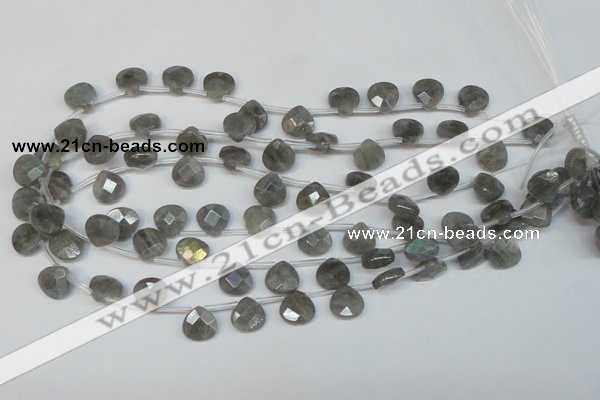 CLB205 Top-drilled 12*12mm briolette labradorite gemstone beads