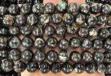 CLB2062 15 inches 10mm round black lepidolite gemstone beads