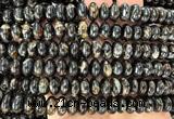 CLB2065 15 inches 6*10mm rondelle black lepidolite gemstone beads