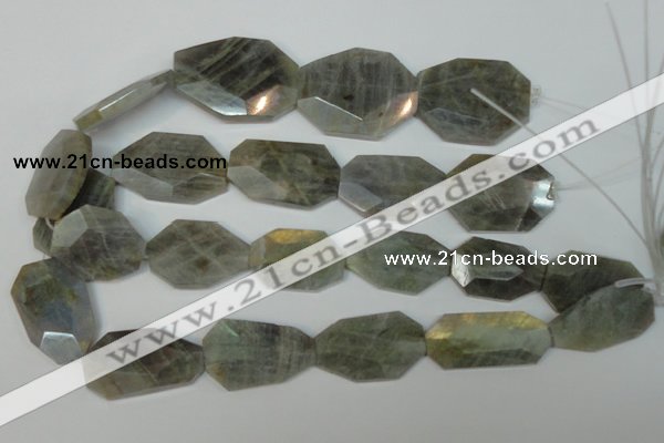 CLB207 15.5 inches 20-30mm*30-38mm faceted freeform labradorite beads