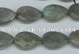 CLB210 15.5 inches 15*20mm faceted flat teardrop labradorite beads