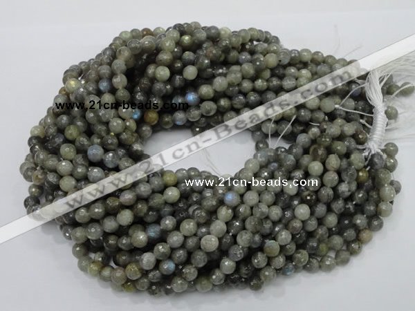 CLB22 15.5 inches 8mm faceted round labradorite gemstone beads