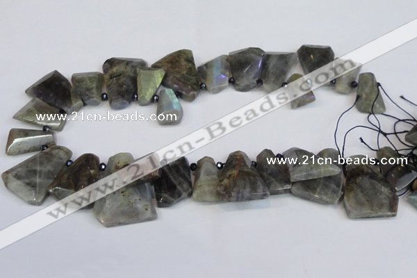 CLB222 Top drilled 15*25mm - 25*30mm freeform labradorite beads