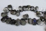 CLB224 Top drilled 25*30mm - 28*40mm faceted nuggets labradorite beads