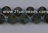 CLB230 15.5 inches 10mm faceted round matte labradorite beads