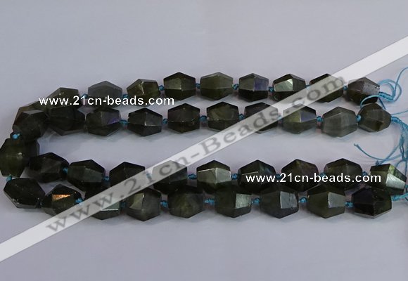 CLB233 15.5 inches 13*15mm - 15*17mm faceted nuggets labradorite beads