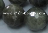 CLB26 15.5 inches 18mm faceted round labradorite gemstone beads