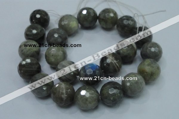 CLB26 15.5 inches 18mm faceted round labradorite gemstone beads