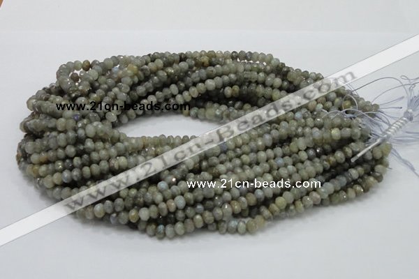 CLB28 15.5 inches 4*6mm faceted rondelle labradorite gemstone beads