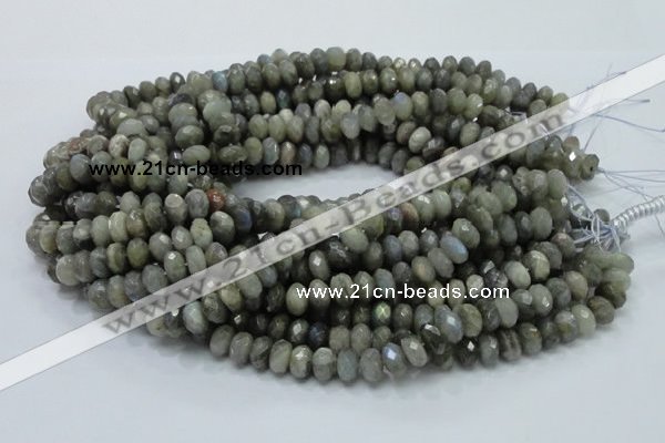 CLB30 15.5 inches 6*10mm faceted rondelle labradorite gemstone beads