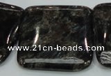 CLB308 15.5 inches 35*35mm square black labradorite gemstone beads