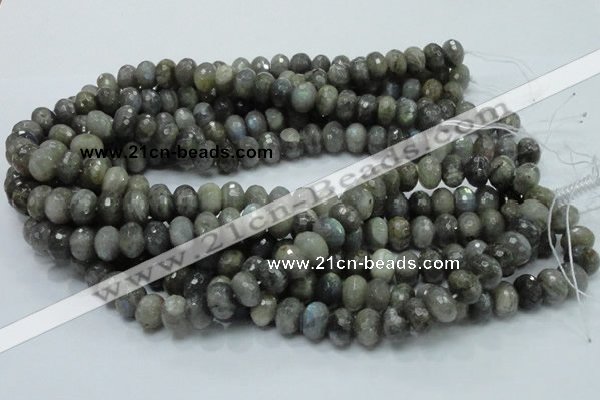 CLB31 15.5 inches 8*12mm faceted rondelle labradorite gemstone beads