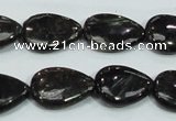 CLB316 15.5 inches 13*18mm flat teardrop black labradorite beads