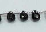 CLB319 10*14mm top-drilled faceted teardrop black labradorite beads