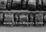 CLB320 15.5 inches 6*18mm & 12*18mm rondelle black labradorite beads