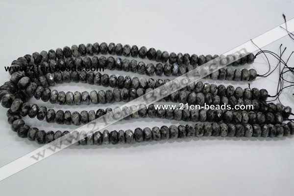 CLB321 15.5 inches 5*10mm faceted rondelle black labradorite beads