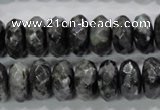 CLB323 15.5 inches 7*14mm faceted rondelle black labradorite beads