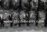 CLB324 15.5 inches 12*20mm faceted rondelle black labradorite beads