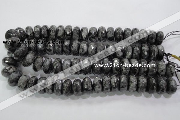 CLB324 15.5 inches 12*20mm faceted rondelle black labradorite beads