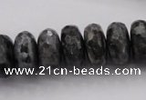 CLB331 15.5 inches 8*16mm faceted rondelle black labradorite beads