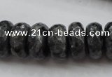 CLB332 15.5 inches 10*18mm faceted rondelle black labradorite beads