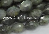 CLB36 15.5 inches 12*16mm faceted rice labradorite gemstone beads