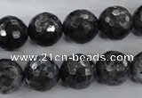 CLB363 15.5 inches 12mm faceted round black labradorite beads wholesale