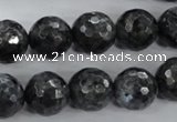 CLB364 15.5 inches 14mm faceted round black labradorite beads wholesale