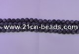 CLB371 15.5 inches 6mm round matte black labradorite beads