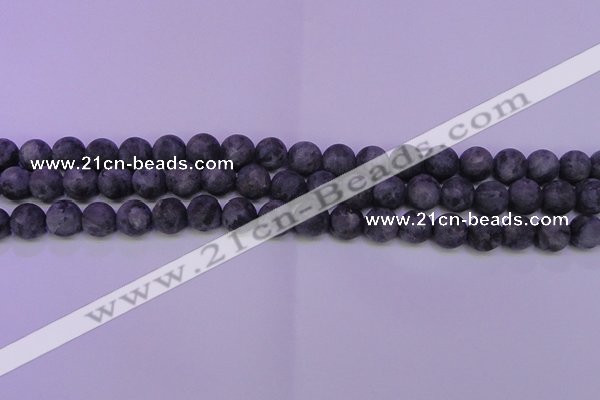 CLB371 15.5 inches 6mm round matte black labradorite beads