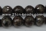 CLB404 15.5 inches 12mm faceted round grey labradorite beads