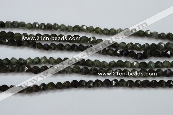 CLB451 15 inches 6mm faceted nuggets labradorite gemstone beads