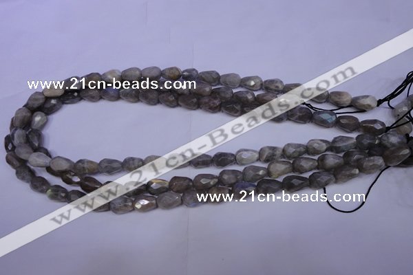 CLB502 15.5 inches 8*12mm faceted teardrop labradorite beads