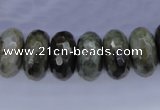 CLB57 15.5 inches 9*18mm faceted rondelle labradorite beads