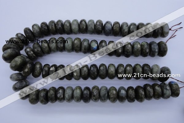 CLB58 15.5 inches 10*20mm faceted rondelle labradorite beads