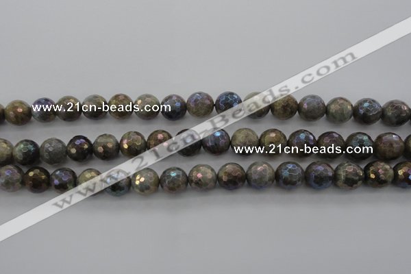CLB614 15.5 inches 12mm faceted round AB-color labradorite beads