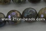 CLB617 15.5 inches 18mm faceted round AB-color labradorite beads