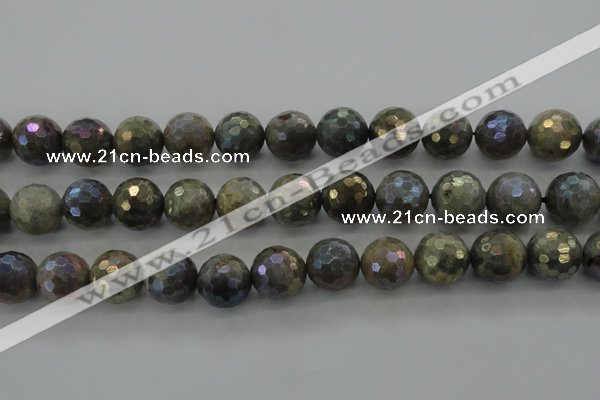 CLB617 15.5 inches 18mm faceted round AB-color labradorite beads