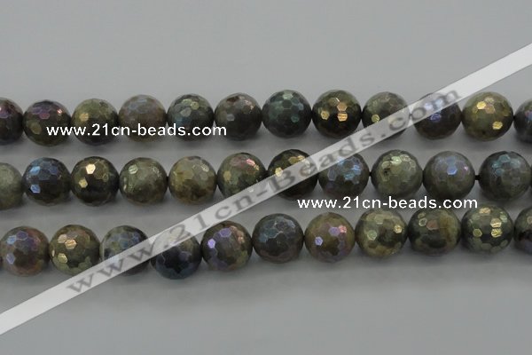 CLB618 15.5 inches 20mm faceted round AB-color labradorite beads