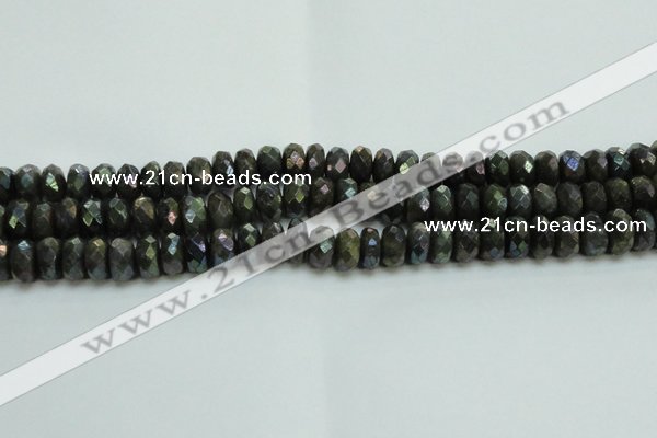 CLB625 15.5 inches 7*12mm faceted rondelle AB-color labradorite beads