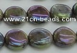 CLB635 15.5 inches 10mm flat round AB-color labradorite beads