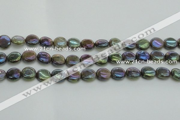 CLB635 15.5 inches 10mm flat round AB-color labradorite beads