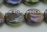 CLB638 15.5 inches 16mm flat round AB-color labradorite beads