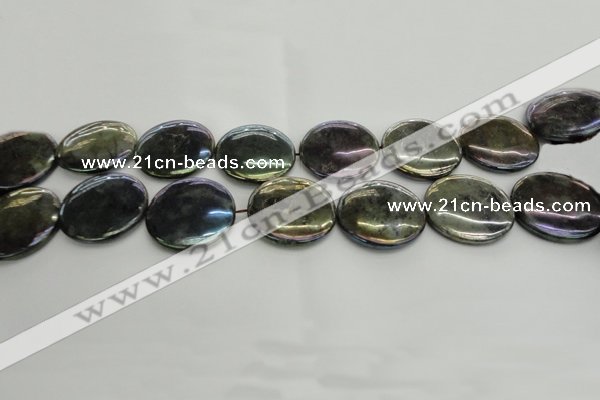 CLB640 15.5 inches 20mm flat round AB-color labradorite beads