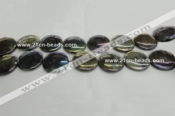 CLB641 15.5 inches 25mm flat round AB-color labradorite beads